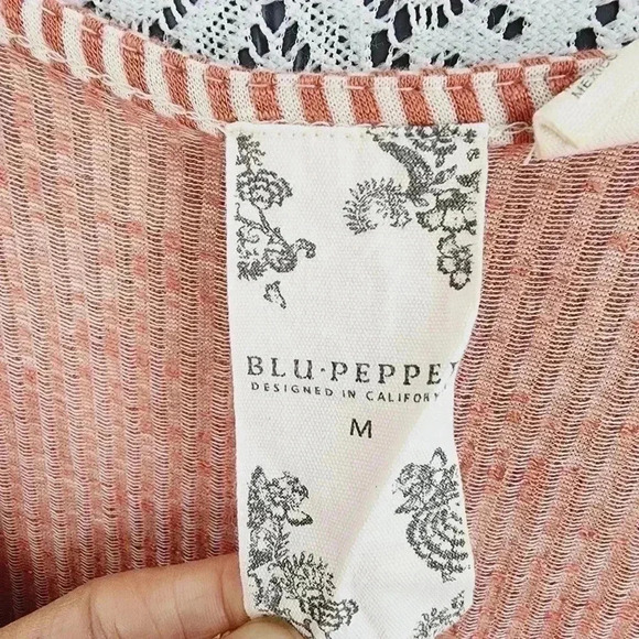 Blu Pepper Wrap Striped Long sleeve Blouse M - Picture 5 of 8